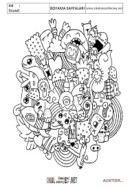 Doodle boyama sayfaları